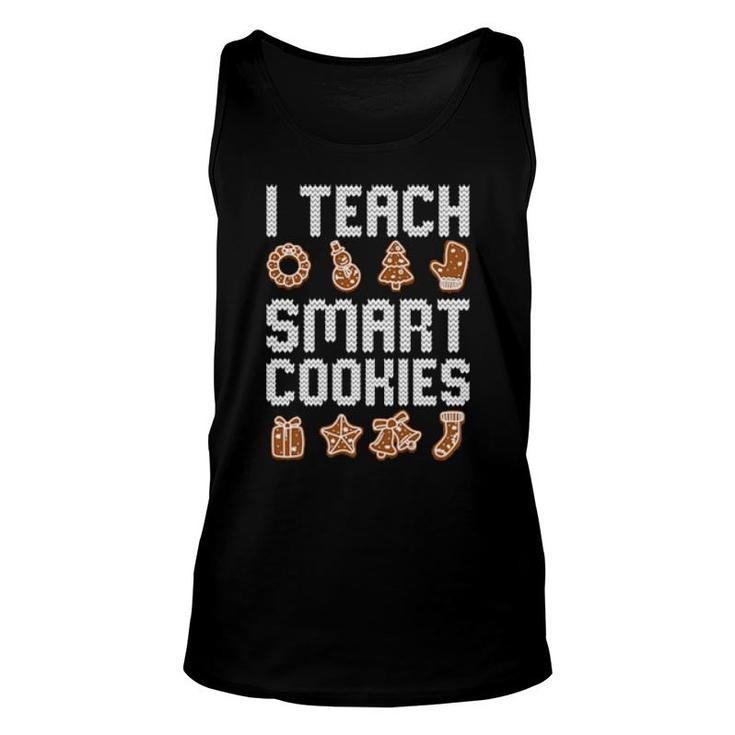 I Teach Smart Cookies Christmas Teacher Cute Xmas Pajama  Unisex Tank Top