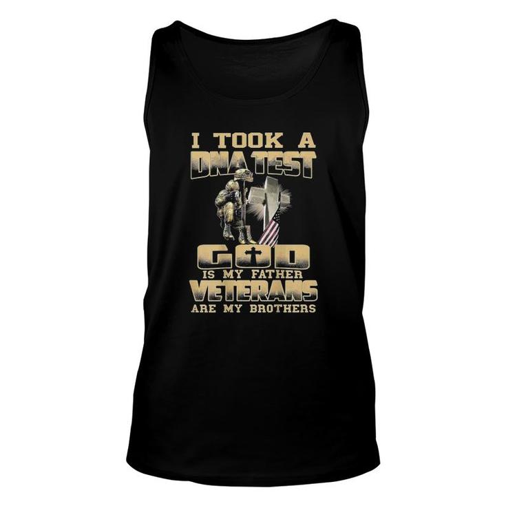 I Took A Dna Test God Is My Father Veterans On Back Unisex Tank Top