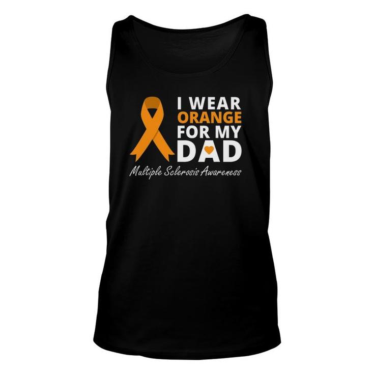 I Wear Orange For My Dad Ms Awareness Ribbon Warrior Unisex Tank Top