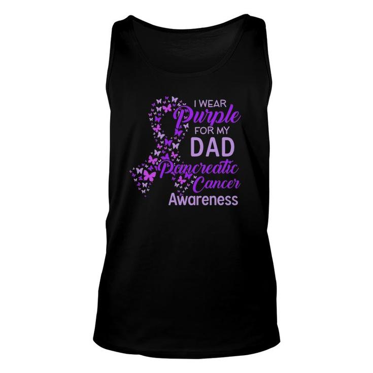 I Wear Purple For My Dad Pancreatic Cancer Unisex Tank Top