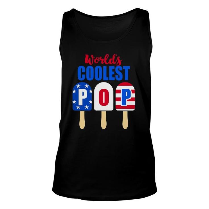Ice Cream World's Coolest Pop American Flag Fathers Day Unisex Tank Top