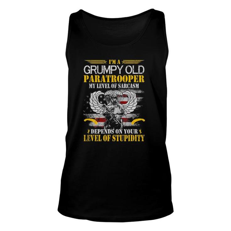 I'm A Grumpy Old Paratrooper Flag T, Veterans Day Gift Unisex Tank Top
