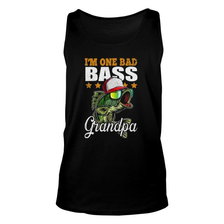 I'm One Bad Bass Grandpa Bass Fishing Father's Day Gift Unisex Tank Top
