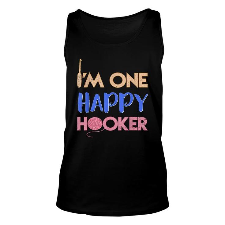 Im One Happy Hooker Funny Crochet Unisex Tank Top