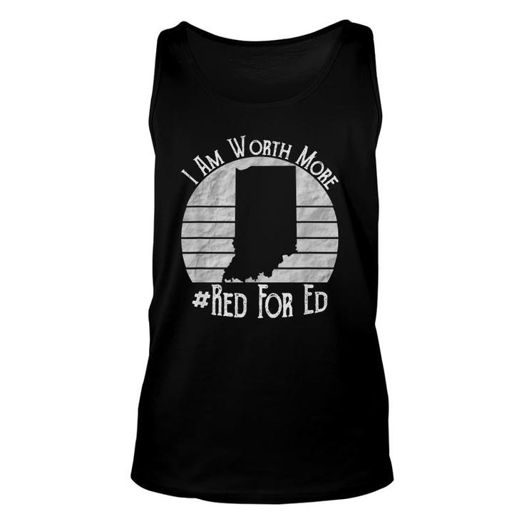Indiana Red For Ed Teacher I Am Worth More Unisex Tank Top