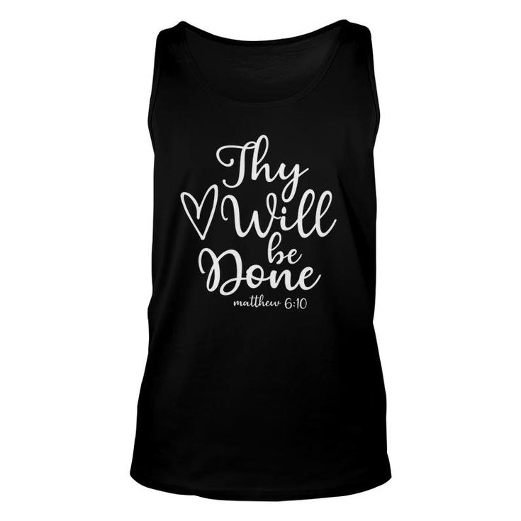 Inspirational Thy Will Be Done Faith Family Tee Unisex Tank Top