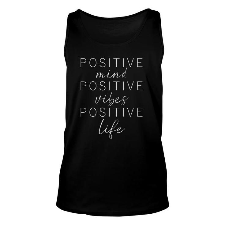 Womens Inspiring Quote Positive Mind Vibes Life Good Happy Message V-Neck Tank Top