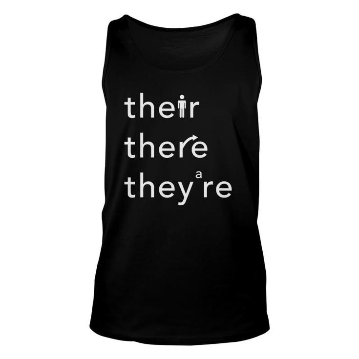 Their There They're Grammar Police Pun For English Teachers Premium Tank Top