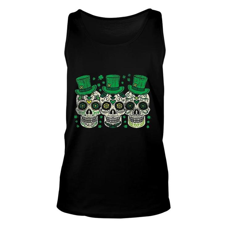 Irish Mexican Sugar Skull Leprechauns Cool St Patricks Day Unisex Tank Top