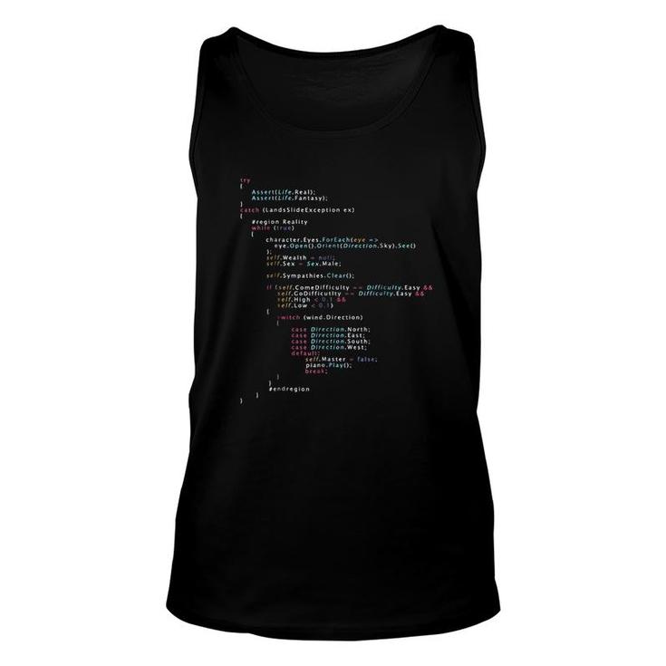 Is This The Real Life Coding Programming Unisex Tank Top