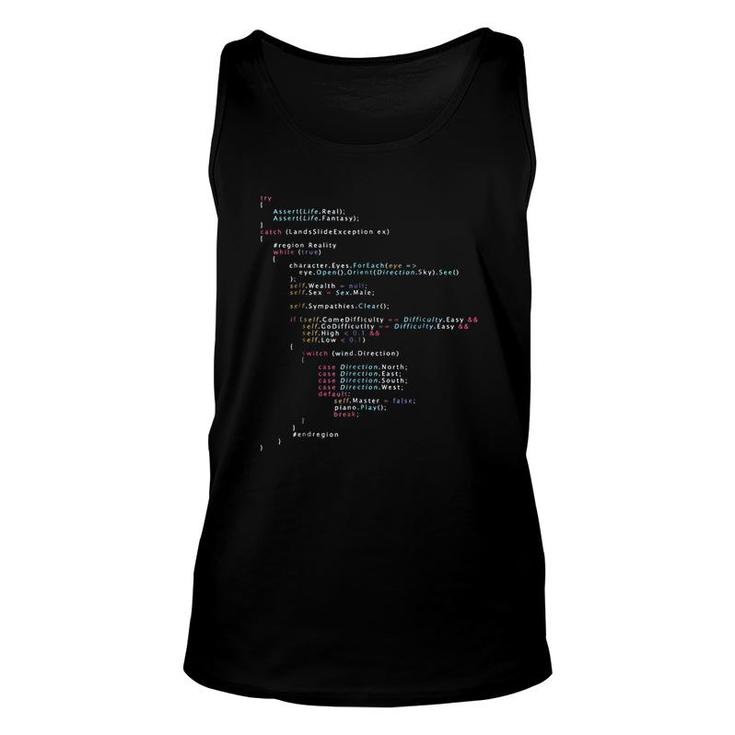 Is This The Real Life Coding Programming Unisex Tank Top