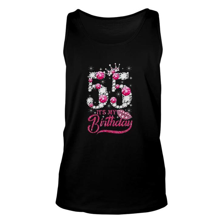 Its My 55th Birthday Queen 55 Years Old Shoes Crown Diamond  Unisex Tank Top