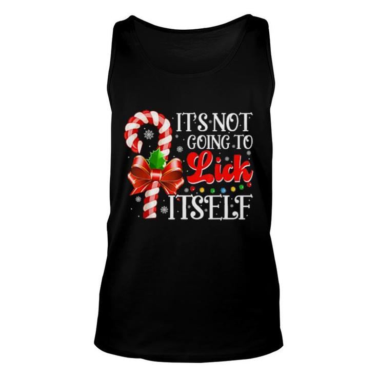 It's Not Going To Lick Itself Christmas Candy Cane  Unisex Tank Top