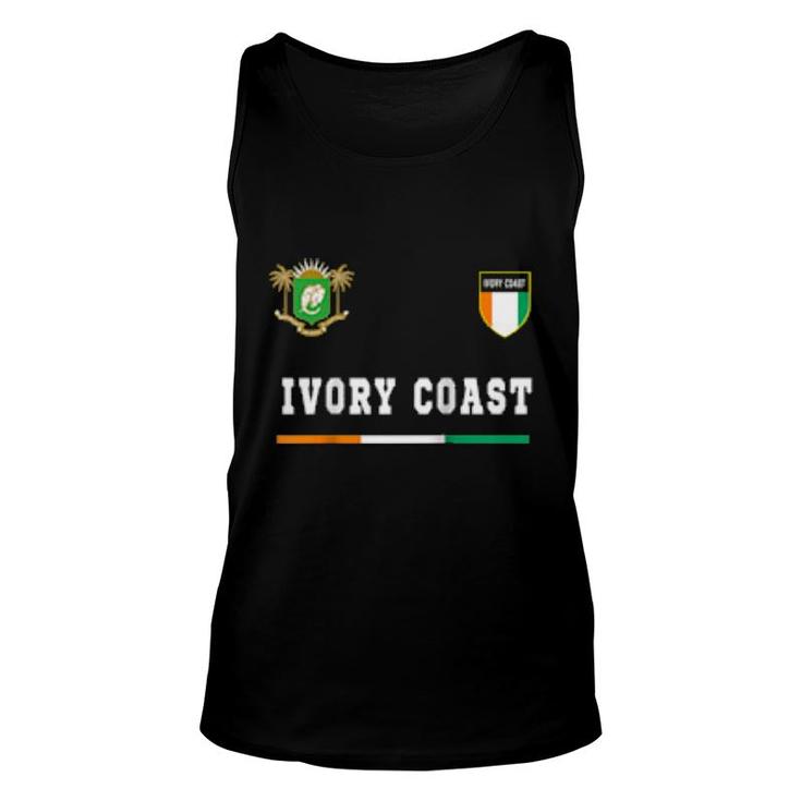Ivory Coast Sportsoccer Jersey Tee Flag Football  Unisex Tank Top
