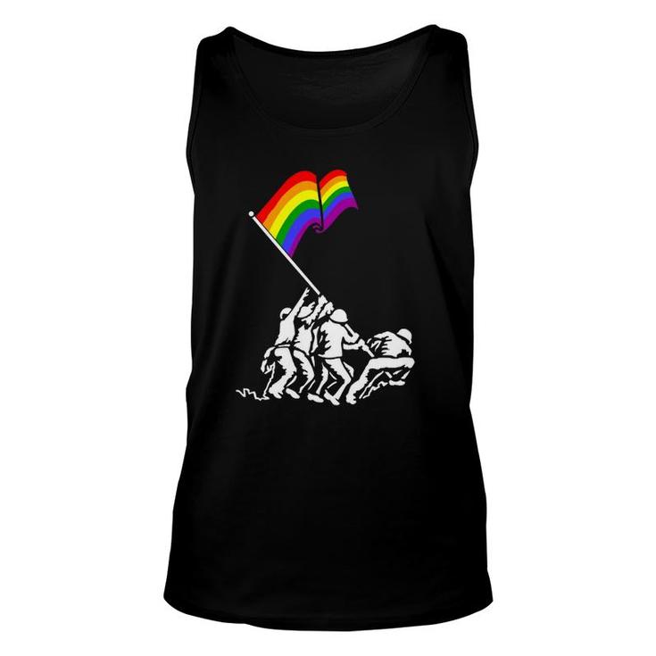 Iwo Jima Pride Flag Gift Lgbt Rights For Military Soldiers Unisex Tank Top