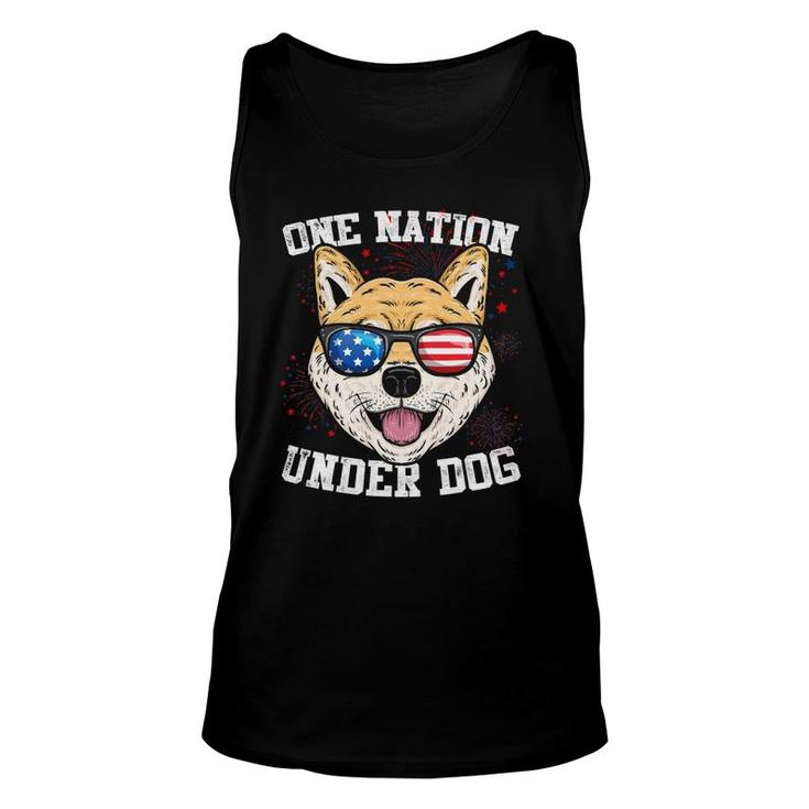 Japanese Spitz One Nation Under Dog 4Th Of July Funny Gift Unisex Tank Top