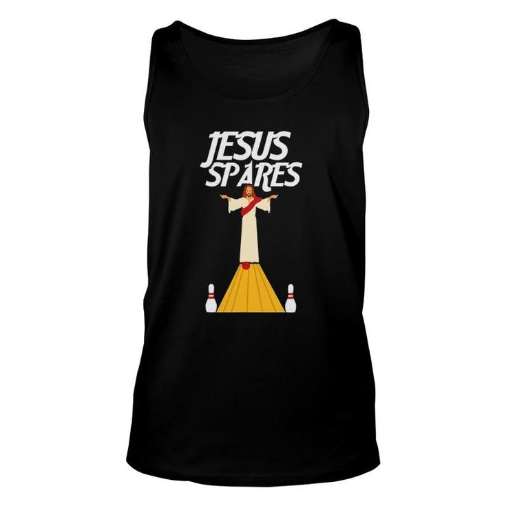 Jesus Spares Bowling Player Lover Unisex Tank Top