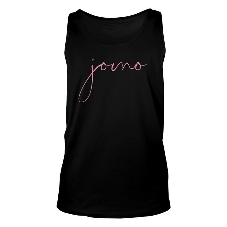Jomo Pink Simple Text Gift Unisex Tank Top