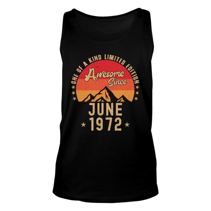 June 1972 Awesome Since Vintage Birthday Unisex Tank Top