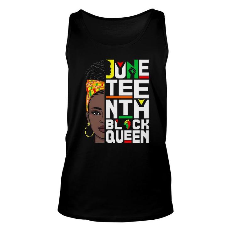 Juneteenth Black Queen Melanin Afro Headwrap African Map Raised Fist Tank Top