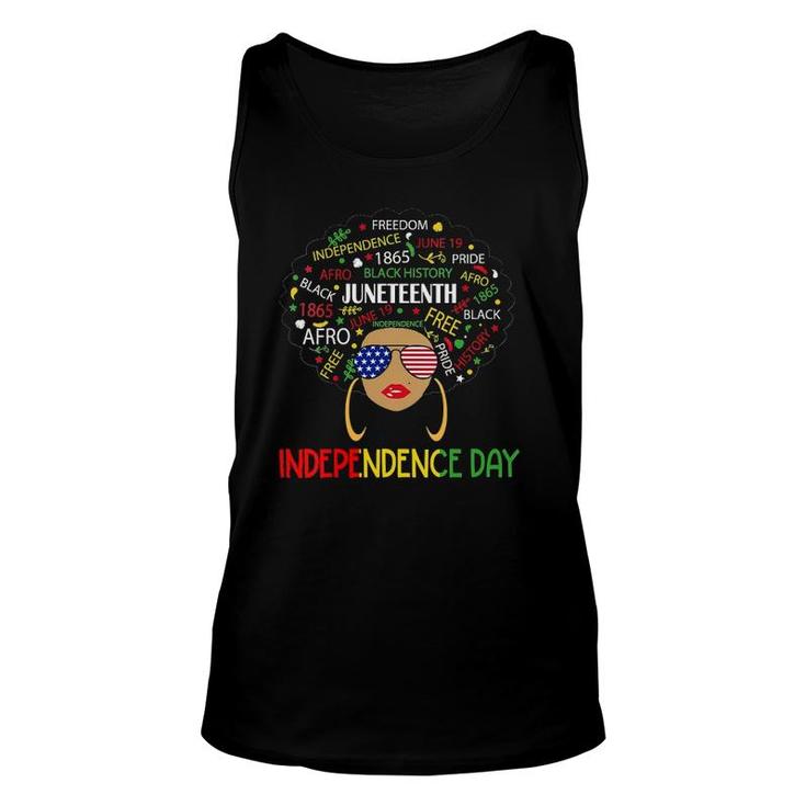 Womens Juneteenth Is My Independence Day Black Women 4Th Of July V-Neck Tank Top