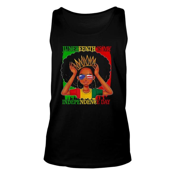 Juneteenth Is My Independence Day Black Queen Afro Melanin Unisex Tank Top