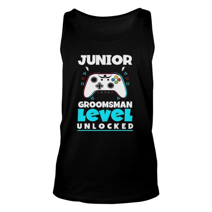 Junior Groomsman Level Unlocked Gaming Party Awesome Cute Unisex Tank Top