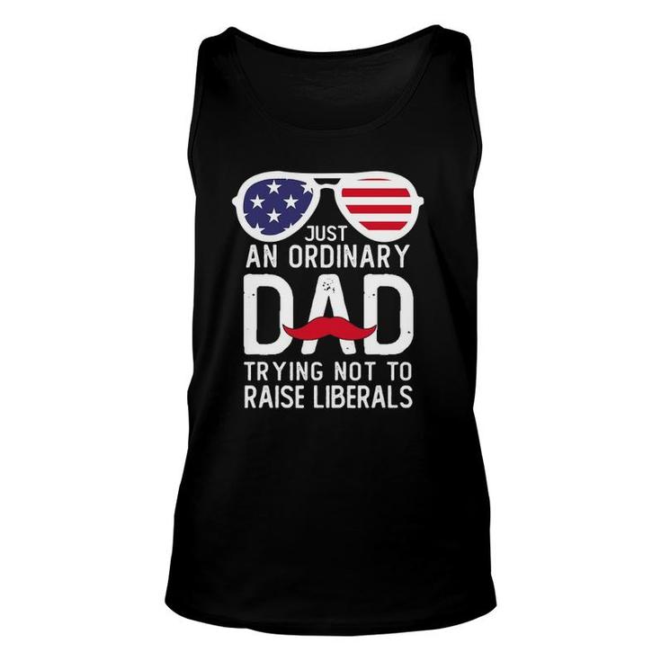 Just An Ordinary Dad Trying Not To Raise Liberals Beard Dad Unisex Tank Top