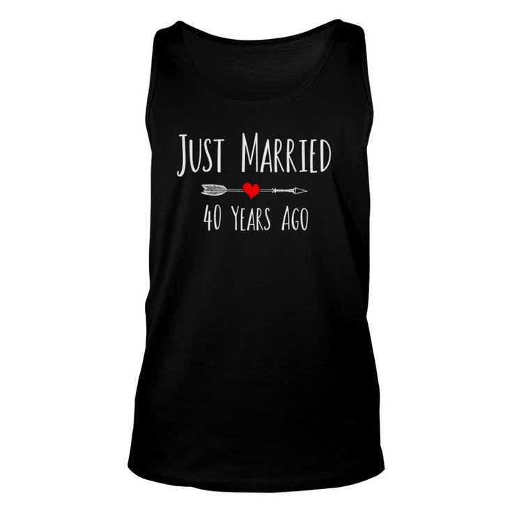 Just Married 40 Years Ago Husband Wife Anniversary Gift Unisex Tank Top