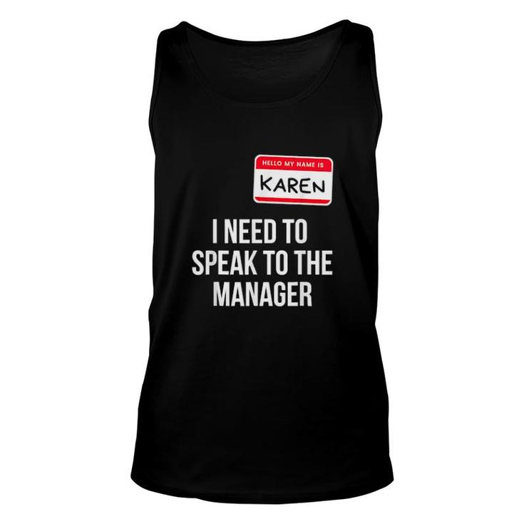Karen Halloween Costume I Need To Speak To The Manager Tank Top