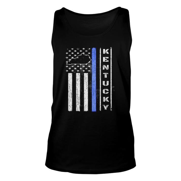 Kentucky Thin Blue Line Police Flag Cop Gifts Men Dad Unisex Tank Top