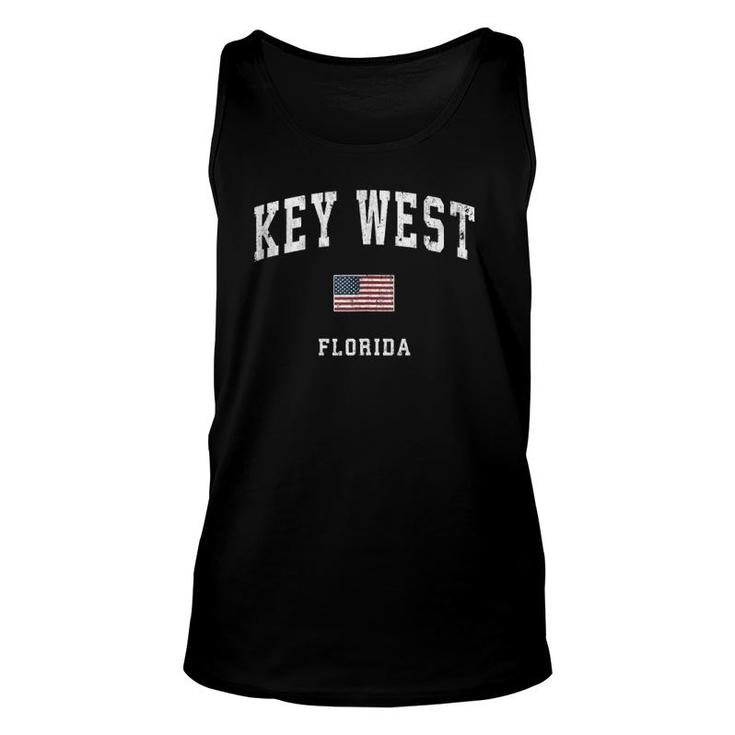 Key West Florida Fl Vintage American Flag Design  Unisex Tank Top
