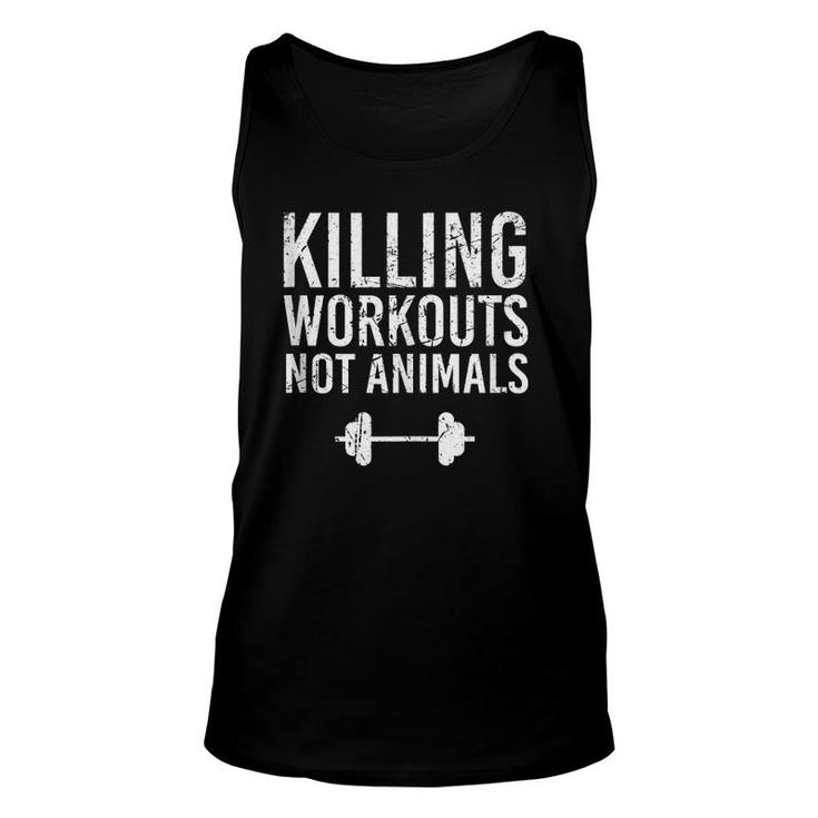 Kill Workouts Not Animals Vegan Muscle Killing Workout Quote Tank Top