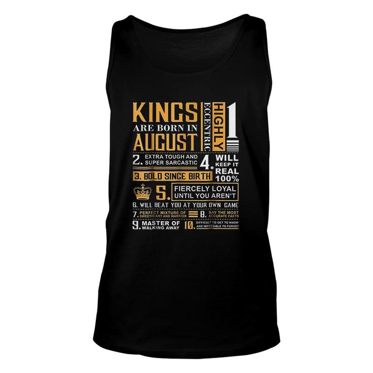 Kings Are Born In August Unisex Tank Top