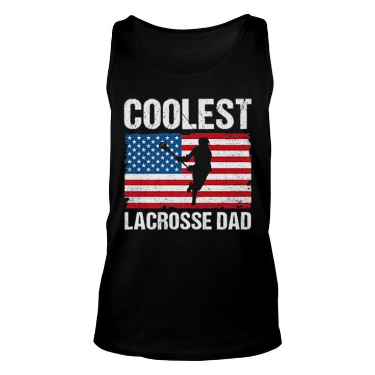 Lacrosse Dad American Flag Lax Dad Lacrosse Player  Unisex Tank Top