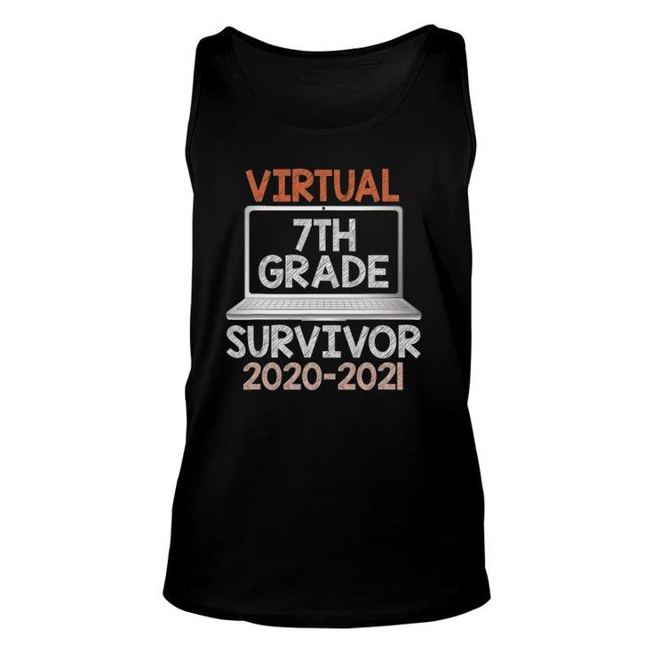 Last Day Of School Virtual 7Th Grade Survivor 2020-2021 Ver2 Tank Top