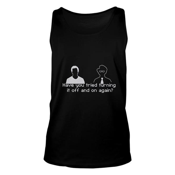 Laundry Turning It Off And On Again Unisex Tank Top