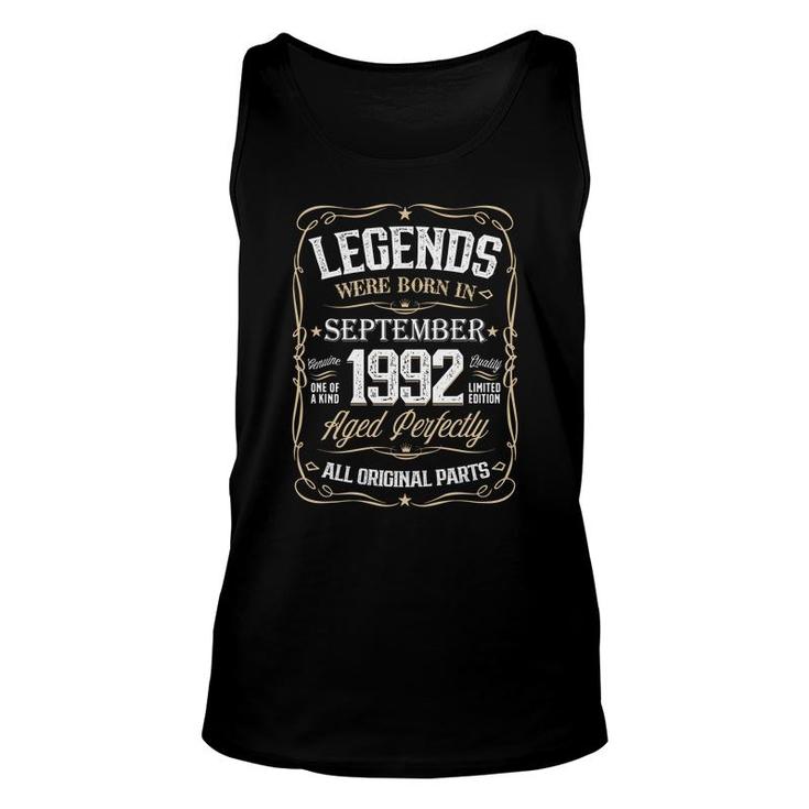 Legends Were Born In 1992 September Awesome Since Vintage Birthday  Unisex Tank Top