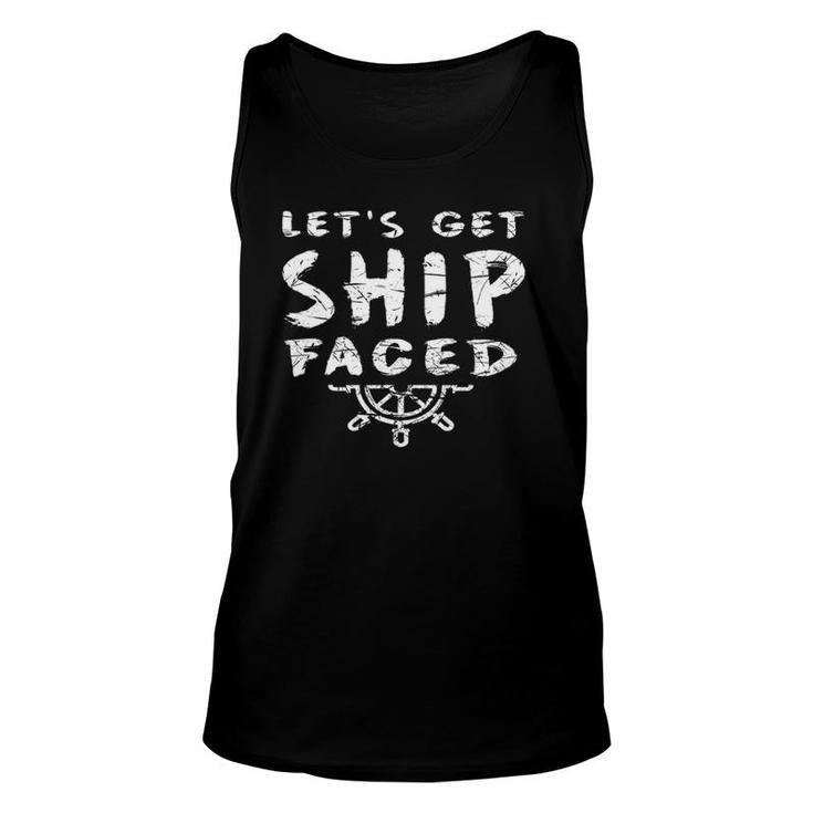 Let's Get Ship Faced Camping Swimming Gif Unisex Tank Top