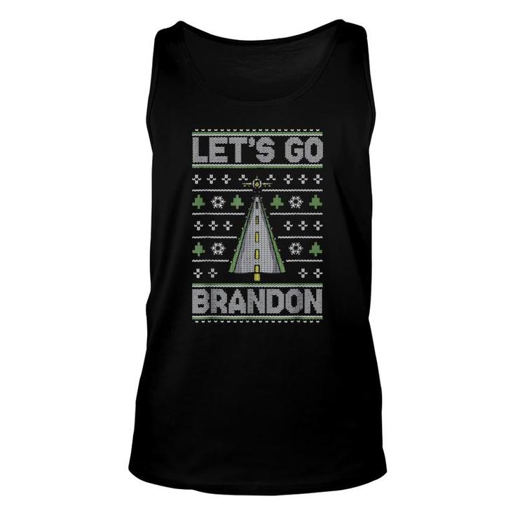 Let’S Go Brandon Air Plane US Force Army Ugly Xmas Sweat Unisex Tank Top