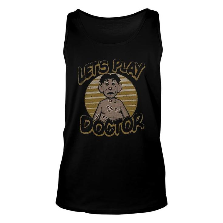 Lets Play Doctor Distressed Brown Unisex Tank Top