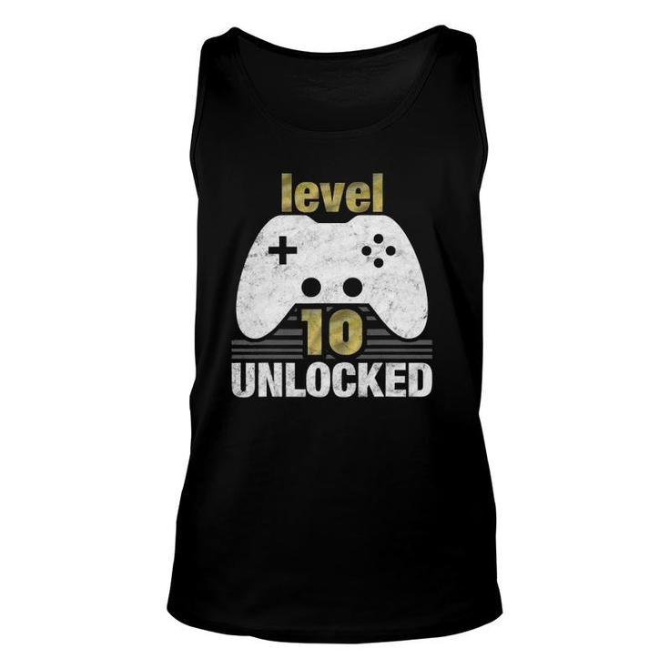 Level 10 Unlocked 10Th Birthday 10 Years Old For Gamers Tank Top