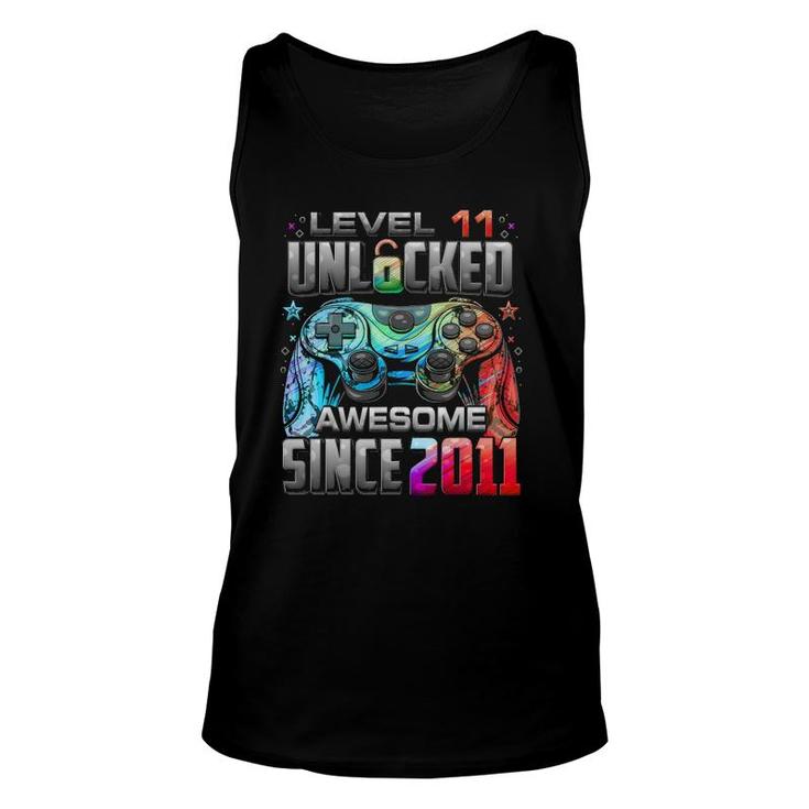 Level 11 Unlocked Awesome Since 2011 11Th Birthday Gaming Unisex Tank Top