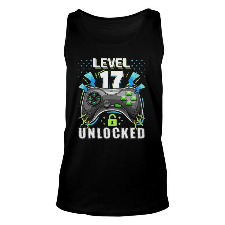 Level 17 Unlocked Retro Video Game 17Th Birthday Gamer Gift Unisex Tank Top