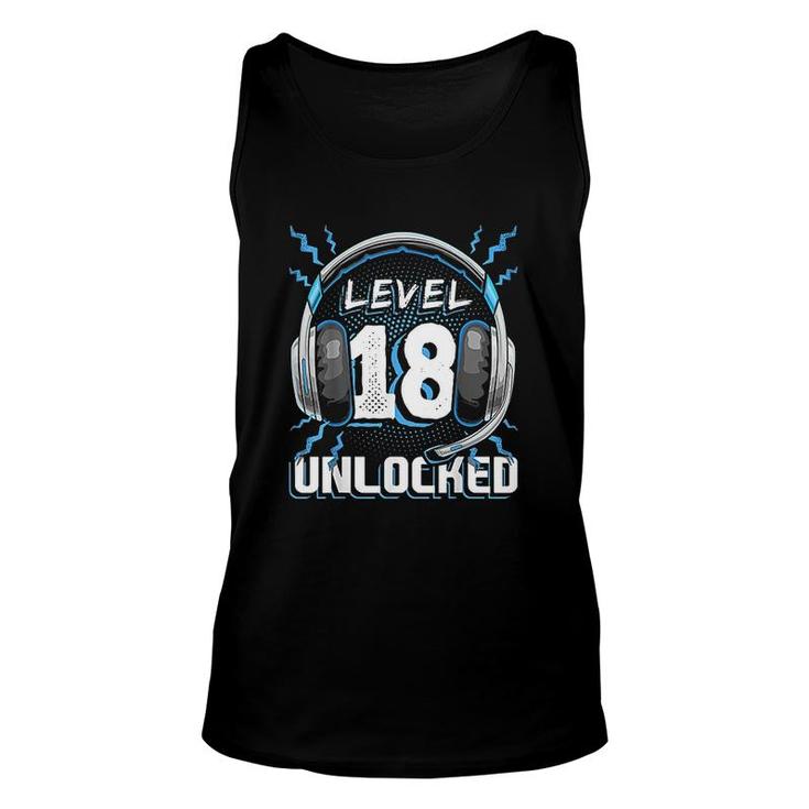 Level 18 Unlocked Video Game 18th Birthday PC Gaming Gift  Unisex Tank Top