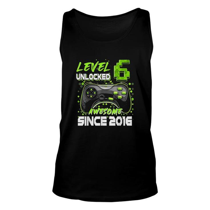 Level 6 Unlocked Awesome Since 2016 6th Birthday Boy  Unisex Tank Top