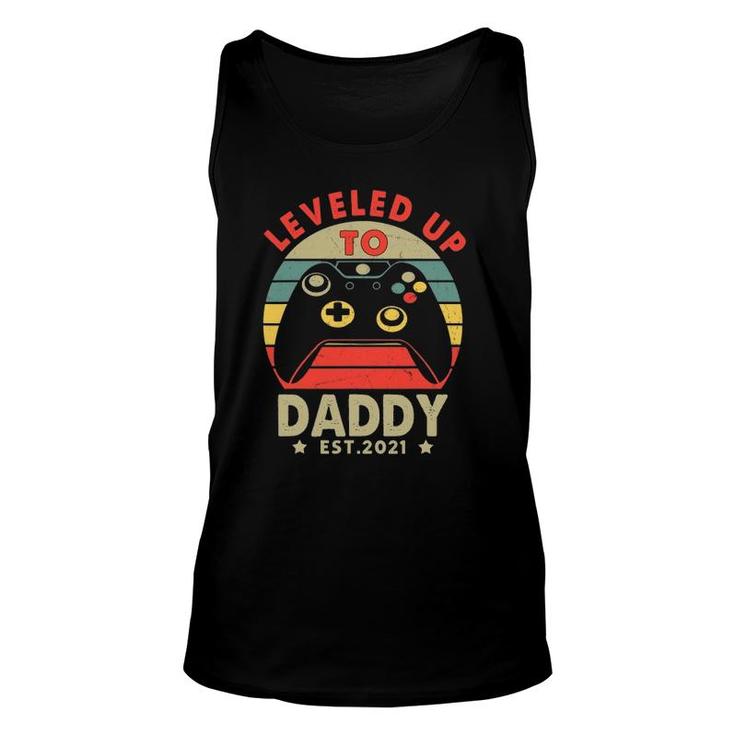 Leveled Up To Daddy 2021 Vintage Promoted To Daddy Est 2021 Ver2 Tank Top