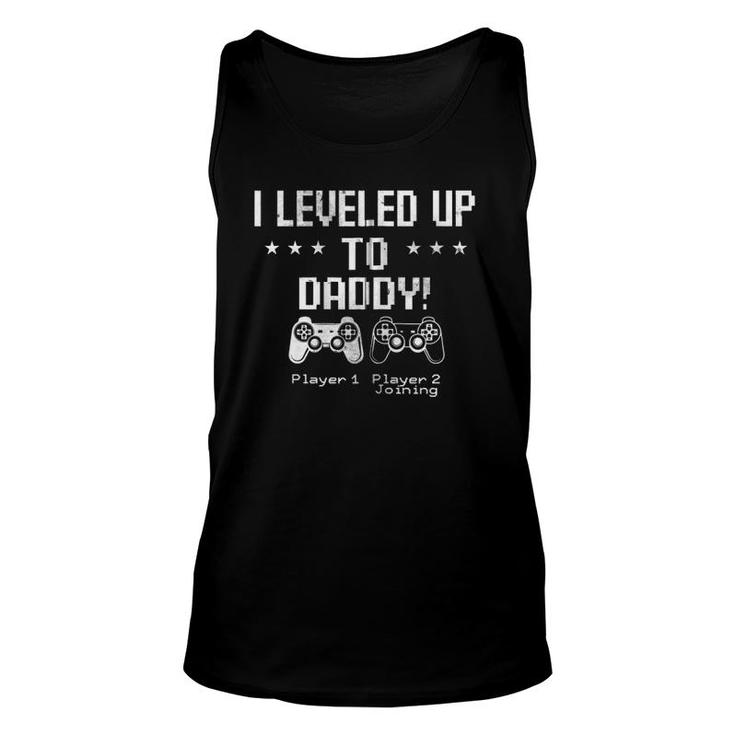I Leveled Up To Daddy New Dad Gamer New Parent Gamer Father Zip Tank Top