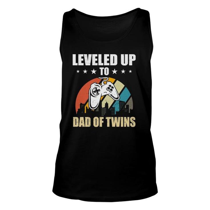 Leveled Up To Dad Of Twins Video Gamer Gaming  Unisex Tank Top