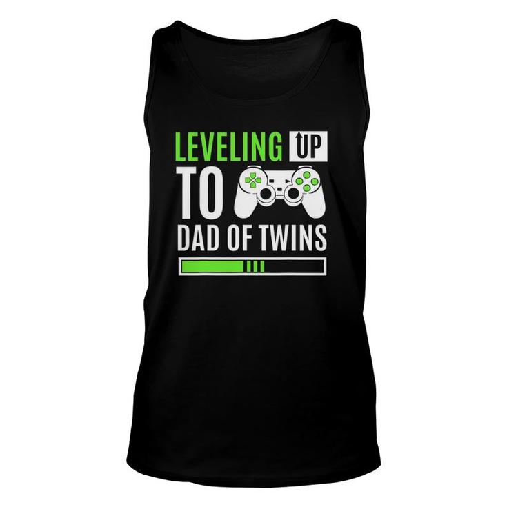 Leveling Up To Dad Of Twins Gaming Gender Reveal Celebration Tank Top